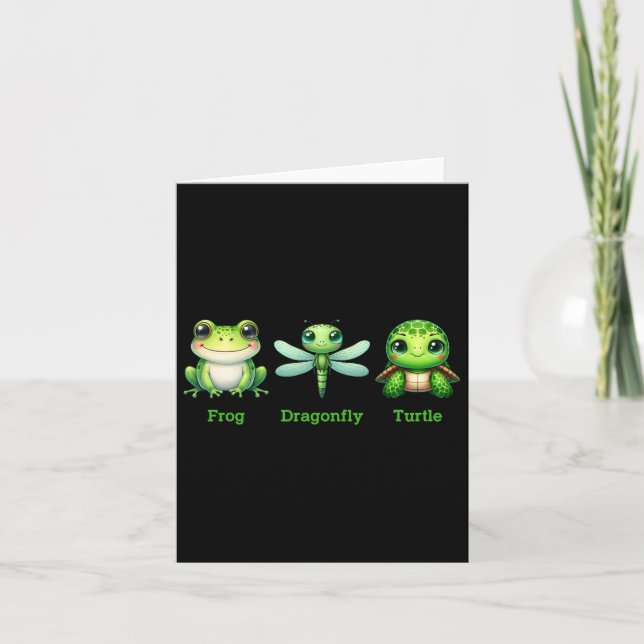 Subtle Anti-trump Political Humour Frog Dragonfly  Card (Front)
