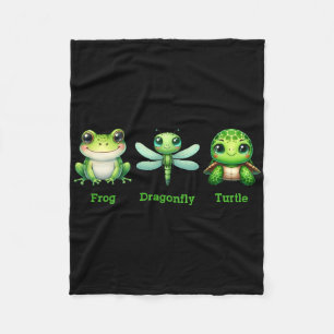 Subtle Anti-trump Political Humour Frog Dragonfly  Fleece Blanket