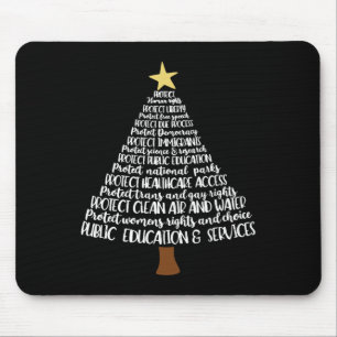 Subtle Anti Trump Protect Democracy Christmas Tree Mouse Mat
