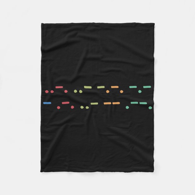 Subtle Anti Trump Social Justice Protest Morse Cod Fleece Blanket (Front)