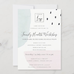 SUBTLE AQUA MODERN ABSTRACT GEOMETRIC ART EVENT INVITATION