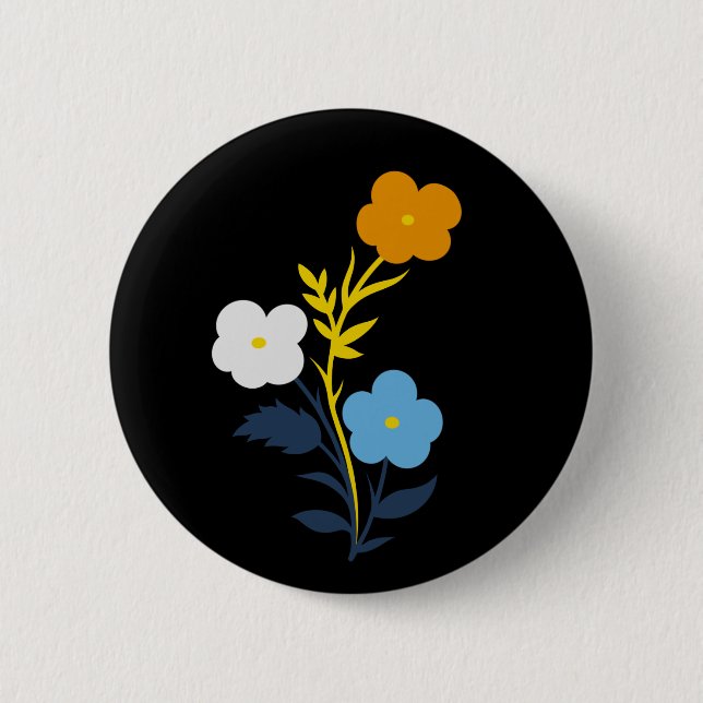 Subtle Aromantic Asexual Flag Flowers 6 Cm Round Badge (Front)