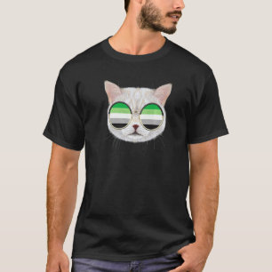 Subtle Aromantic Cat Lgbtq Aro Flag Aromantic Prid T-Shirt