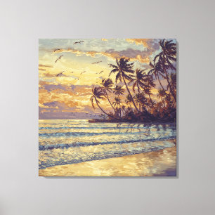 Subtle Beach Light - Impressionism Style Landscape Canvas Print