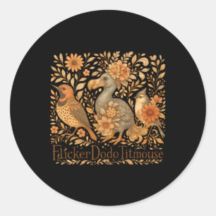 Subtle Birds Flicker Dodo Titmouse Trump Resist Bo Classic Round Sticker