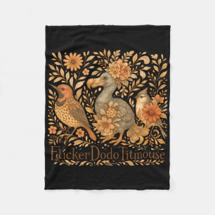 Subtle Birds Flicker Dodo Titmouse Trump Resist Bo Fleece Blanket