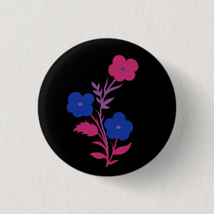 Subtle Bisexual Flag Flowers 3 Cm Round Badge