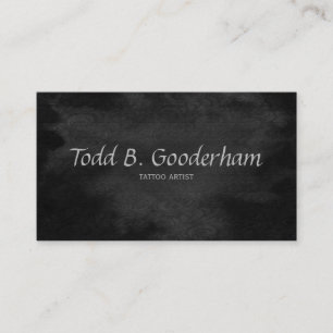 Subtle Black Smoky Rococo Tattoo Pattern Business Card