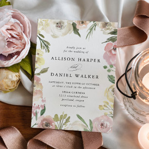 Subtle Blooms Wedding Invitation