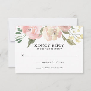 Subtle Blooms Wedding RSVP Card