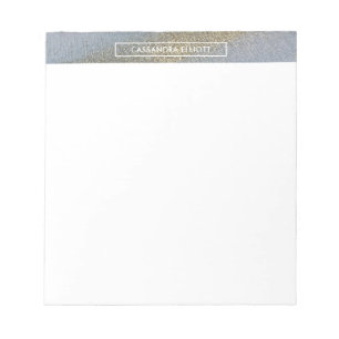 Subtle Blue & Gold Alcohol Ink Liquid Abstract Art Notepad