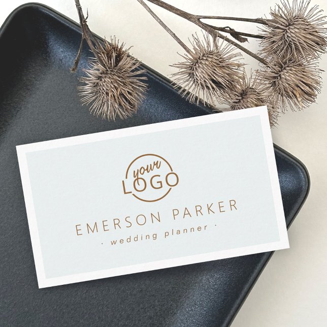 Subtle blue gray modern minimalist add logo business card (Creator Uploaded)