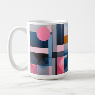 Subtle Blues & Pinks in Geometric Abstraction Coffee Mug