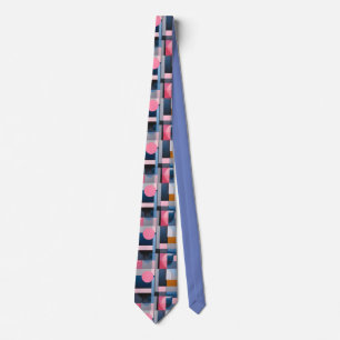 Subtle Blues & Pinks in Geometric Abstraction Tie