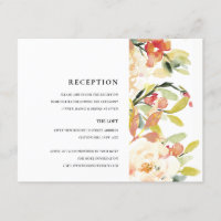 SUBTLE BLUSH PEACH PINK WATERCOLOR FLORA RECEPTION