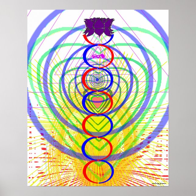 Subtle Body - 7 Chakra System 7 Colours Poster (Front)