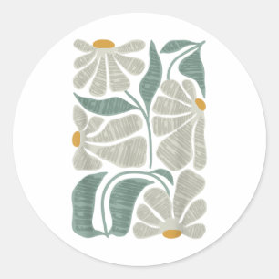 Subtle Boho Flowers Anti Trump, Kamala Harris Vote Classic Round Sticker
