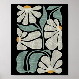 Subtle Boho Flowers Anti Trump, Kamala Harris Vote Poster