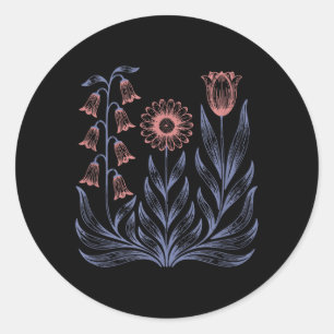 Subtle Boho Flowers Anti Trump Kamala Harris Voter Classic Round Sticker