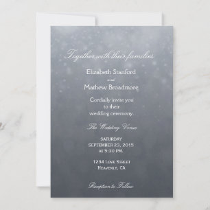Subtle Bokeh Glitter Stars Invitation
