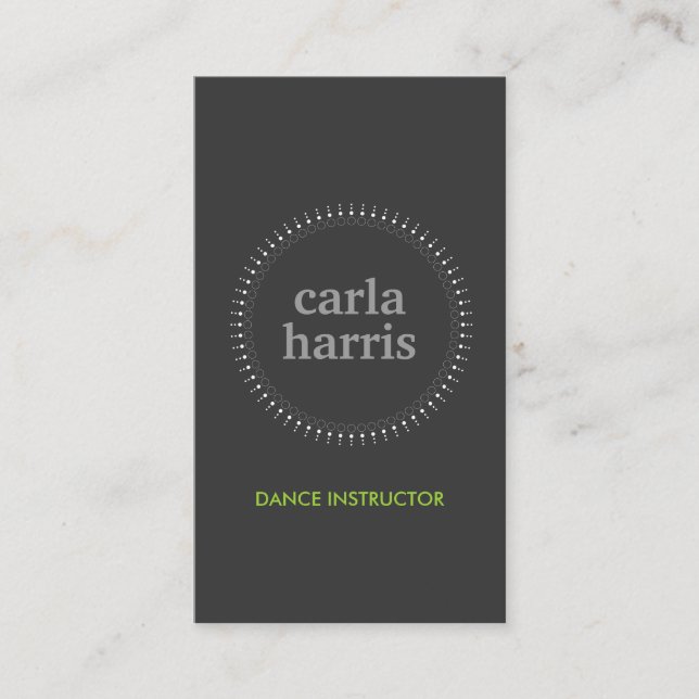SUBTLE CIRCLE on DK GRAY Business Card (Front)