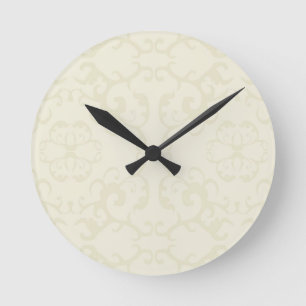 Subtle classic vintage pattern print -customise round clock