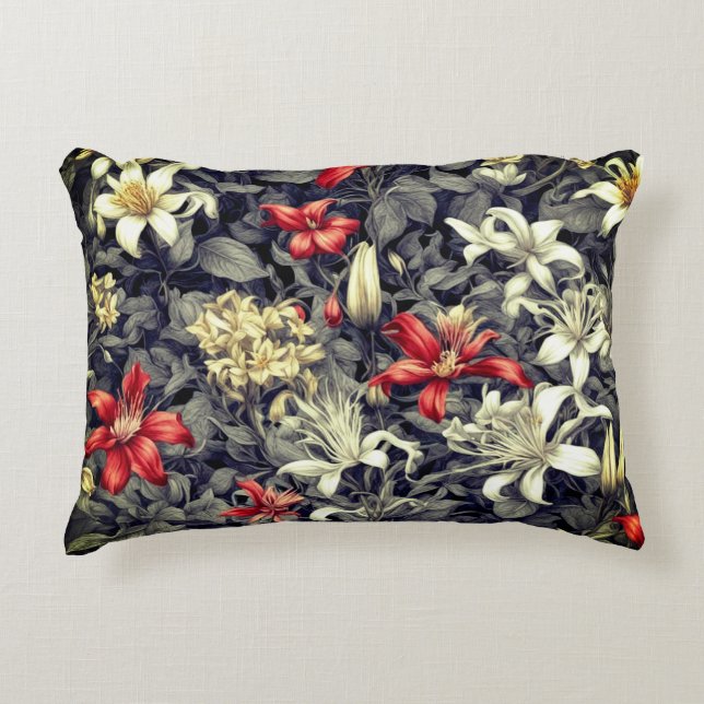Subtle Colour Wild Honeysuckle Print Decorative Cushion (Front)