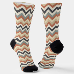 Subtle  Colours and Zigzag Pattern Socks
