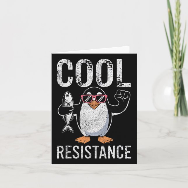 Subtle Cool Resistance Penguin Tariffs Protest Ant Card (Front)