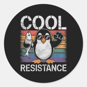 Subtle Cool Resistance Penguin Tariffs Protest Ant Classic Round Sticker