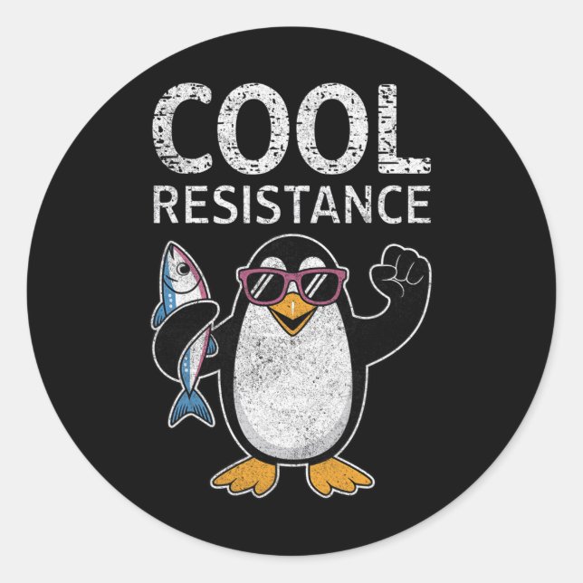 Subtle Cool Resistance Penguin Tariffs Protest Ant Classic Round Sticker (Front)