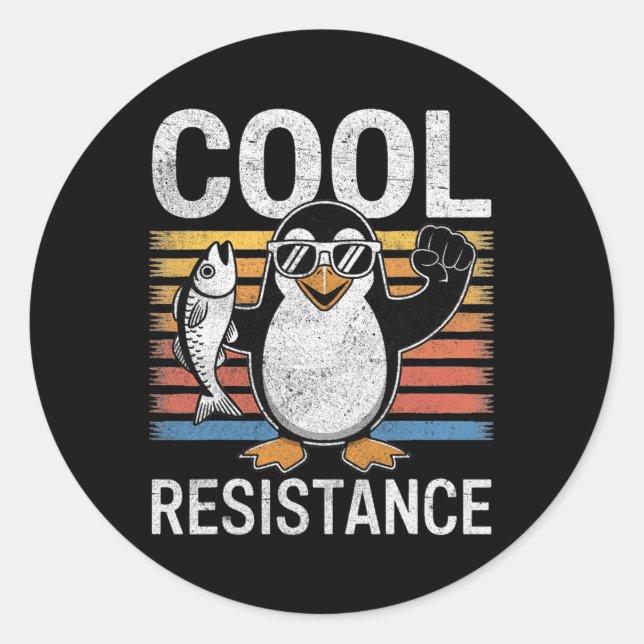 Subtle Cool Resistance Penguin Tariffs Protest Ant Classic Round Sticker (Front)