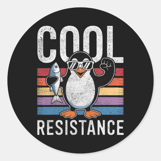 Subtle Cool Resistance Penguin Tariffs Protest Ant Classic Round Sticker (Front)