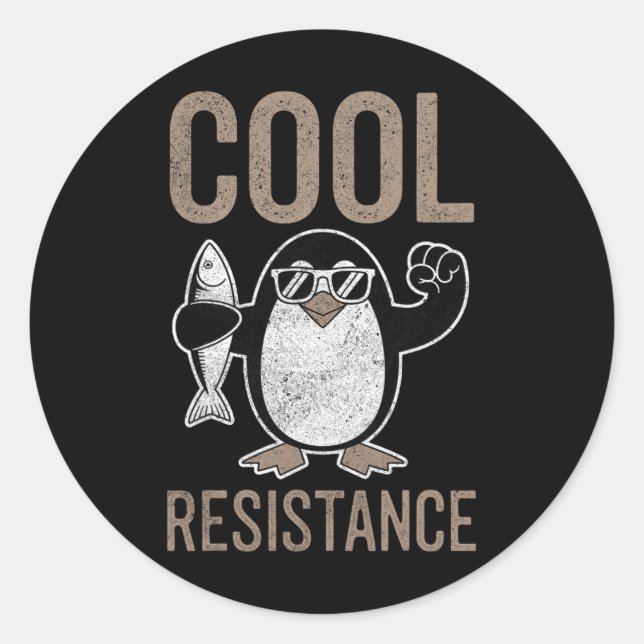 Subtle Cool Resistance Penguin Tariffs Protest Ant Classic Round Sticker (Front)
