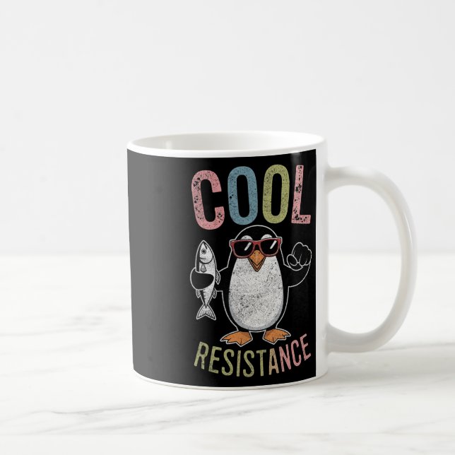 Subtle Cool Resistance Penguin Tariffs Protest Ant Coffee Mug (Right)