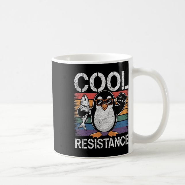 Subtle Cool Resistance Penguin Tariffs Protest Ant Coffee Mug (Right)