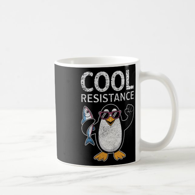 Subtle Cool Resistance Penguin Tariffs Protest Ant Coffee Mug (Right)