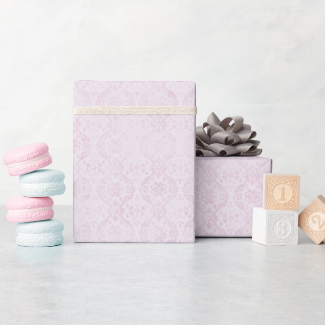 Subtle Damask Texture Pattern Wrapping Paper Roll (Baby Shower)