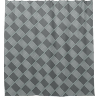 Subtle Diagonal Grey Stripes Geometric Shower Curtain