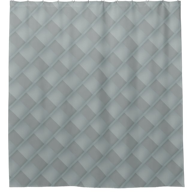 Subtle Diagonal Grey Stripes Geometric Shower Curtain (Front)