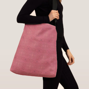 Subtle Diamond Pattern Pink Rose Blush Crossbody Bag