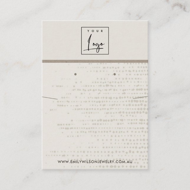 SUBTLE EGG WHITE DOTS NECKLACE EARRING DISPLAY BUSINESS CARD (Front)