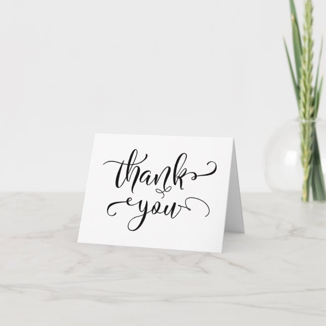 Subtle, Elegant Thank You w/ Black Script Card (Front)