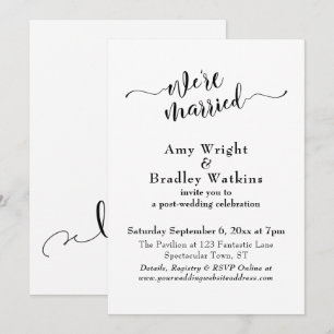 Subtle Elegant Typography Post Wedding Celebration Invitation