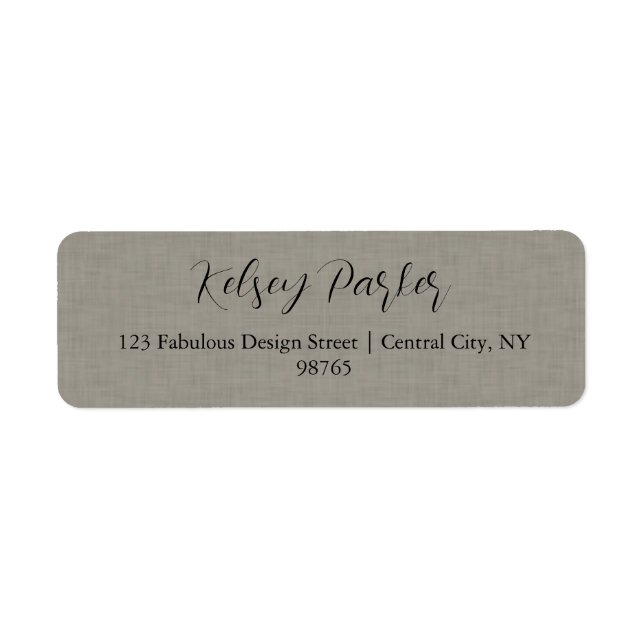 Subtle Fabric Texture Customisable Address Label (Front)