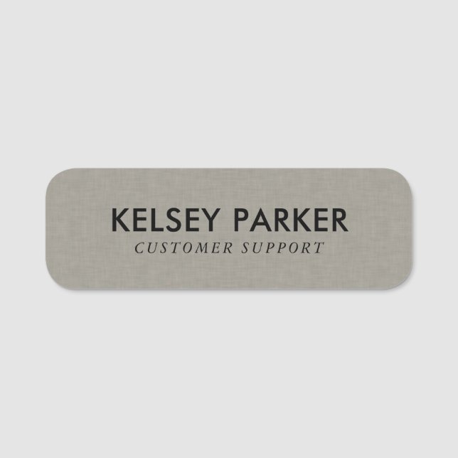 Subtle Fabric Texture Customisable Name Tag (Front)