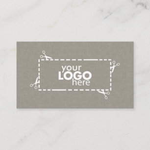 Subtle Faux Fabric Texture & Logo Business Card