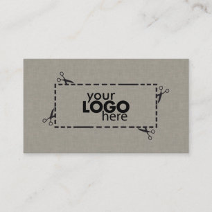 Subtle Faux Fabric Texture & Logo Business Card