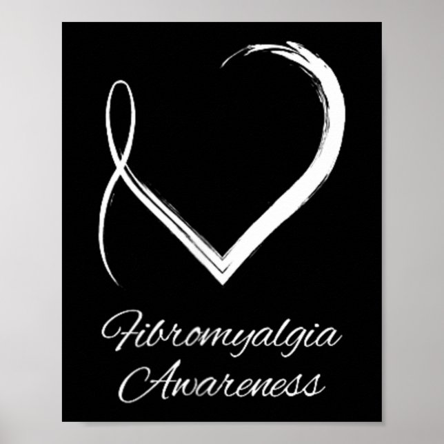 Subtle Fibromyalgia Heart Fibromyalgia Awareness Poster (Front)