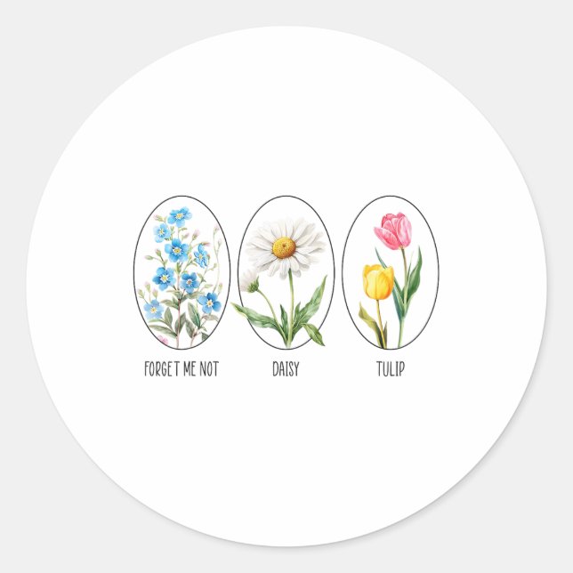 Subtle Floral 8647 Trump Flowers Forget Me Not Dai Classic Round Sticker (Front)
